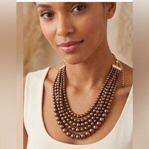 Lia Sophia Cafe Au Lait Multi-Strand Statement Necklace - Bronze & Mocha Brown